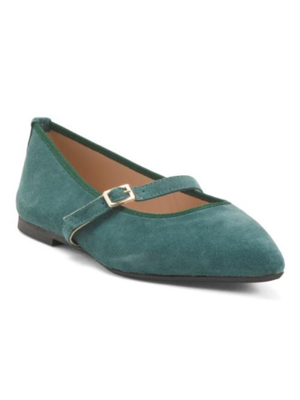 IL TOSCANO Made In Italy Suede Ballerina Pointy Toe Mary Jane Flats